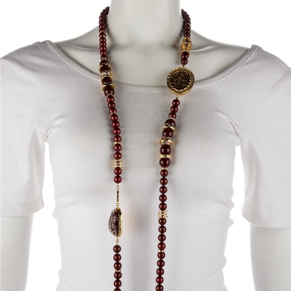 SOLD Rare rare Chanel Egypt 19A long red scarab necklace - Picture 2 of 6